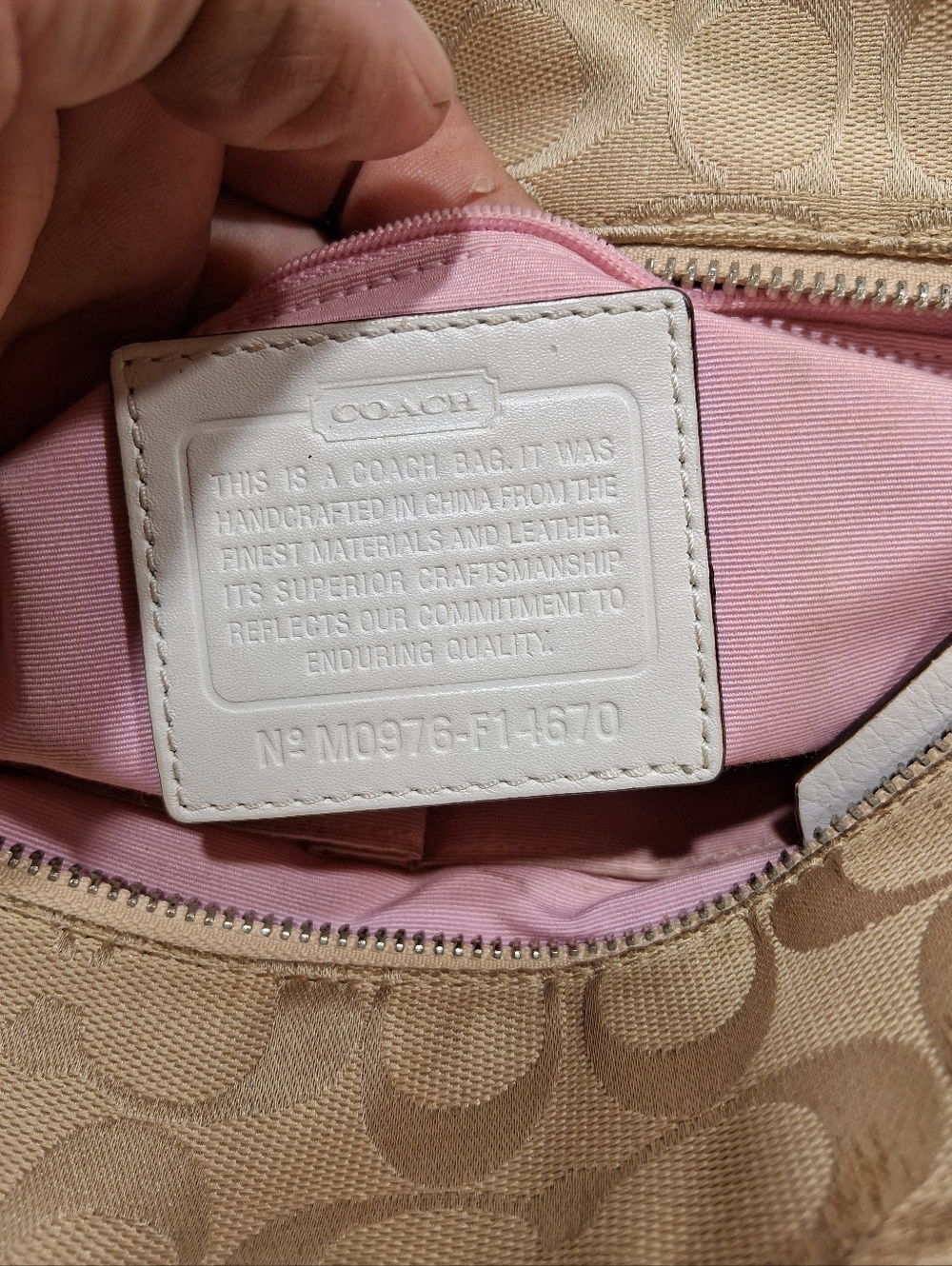 Large Pleated Coach Gallery Tote - Picture 12 of 12